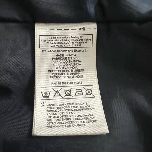 Navy Adidas Drawstring Canvas  Coat- Size M - Picture 9 of 11